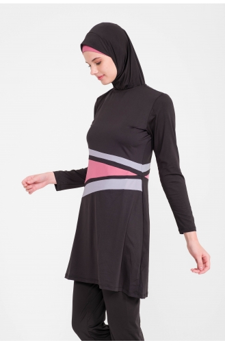 Maillot de Bain Hijab Noir 1001-01