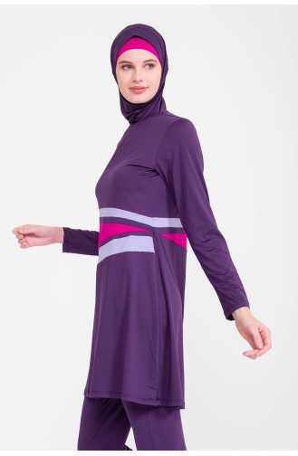 Lila Hijab Badeanzug 1001-03