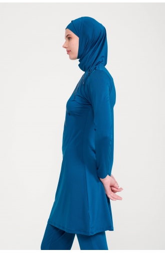 Maillot de Bain Hijab Pétrole 1007-02