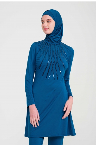 Maillot de Bain Hijab Pétrole 1007-02