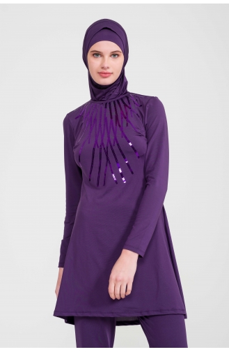 Purple Swimsuit Hijab 1007-03