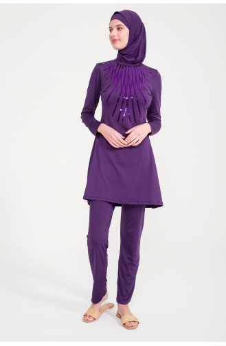 Purple Swimsuit Hijab 1007-03