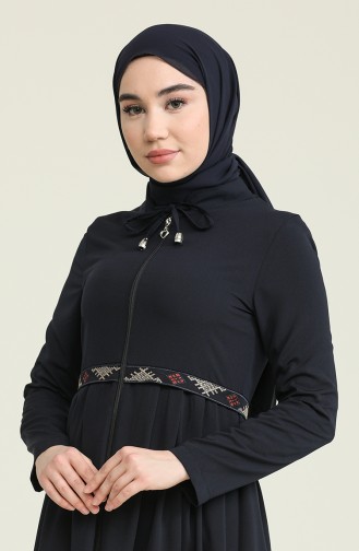 Navy Blue Abaya 5025-02