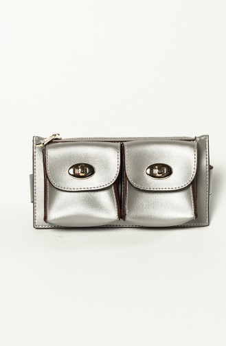حقيبة للخصر باللون الفضي الرمادي 1000-01