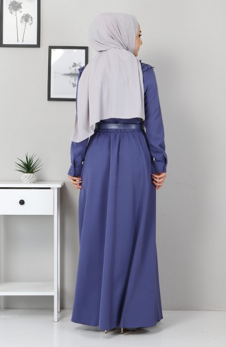 Indigo Hijab Dress 10665.İndigo