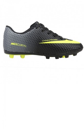 Walked 401 Kf Krampon Çim Erkek Çocuk Futbol Spor Ayakkabı Siyah