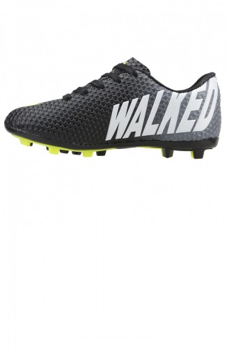 Walked 401 Kf Krampon Çim Erkek Çocuk Futbol Spor Ayakkabı Siyah