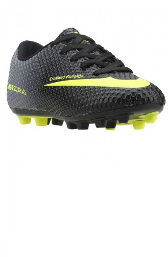 Walked 401 Kf Krampon Çim Erkek Çocuk Futbol Spor Ayakkabı Siyah