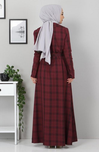 Ekose Detaylı Kap 10688 Mürdüm