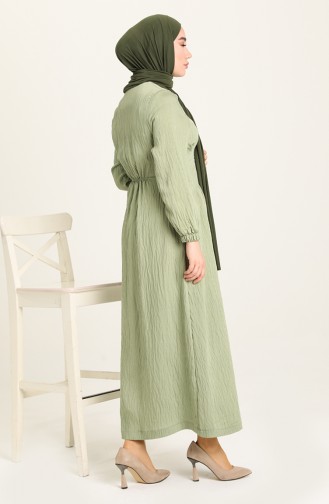 Fermuarlı Elbise 5389-02 Haki