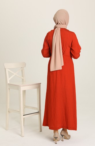 Brick Red Hijab Dress 5389-03
