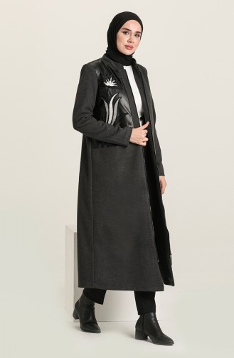 Cape mit Leder Detail 35794-02 Anthrazit 35794-02