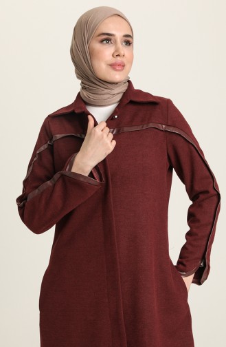 Gizli Düğmeli Kap 35800-01 Bordo