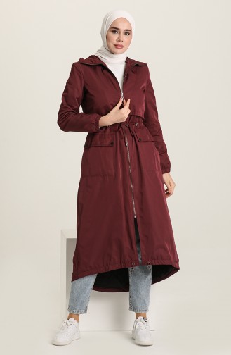 SUKRAN Zippered Coat 35777-01 Claret Red 35777-01