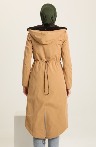 Trench Coat a Fermeture et Capuche 35767-04 Camel 35767-04