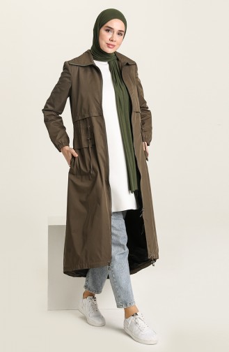 Manteau a Fermeture 35777-04 Vert Khaki 35777-04