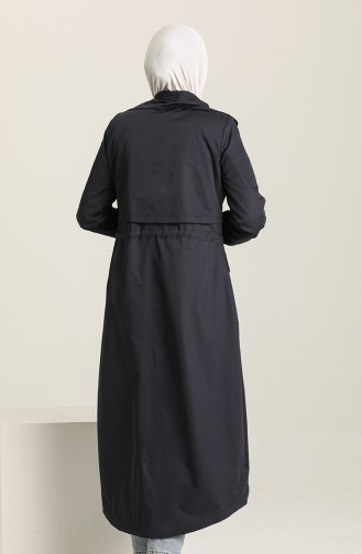 SUKRAN Zippered Coat 35777-03 Navy Blue 35777-03