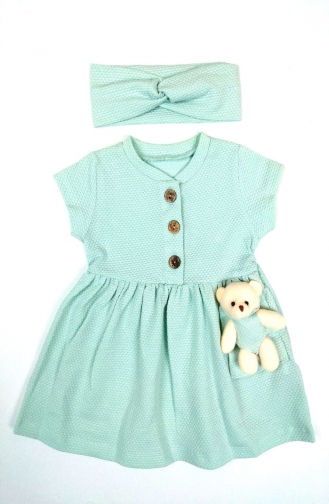 Sea Green Baby and Children`s Dress 0013-01