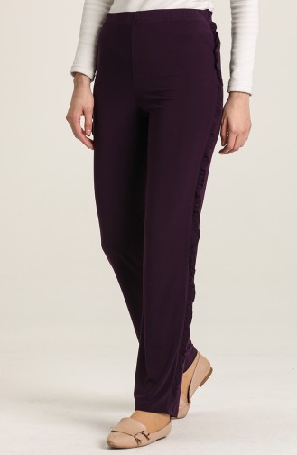 Pantalon Détail Froufrous 1019-03 Pourpre 1019-03