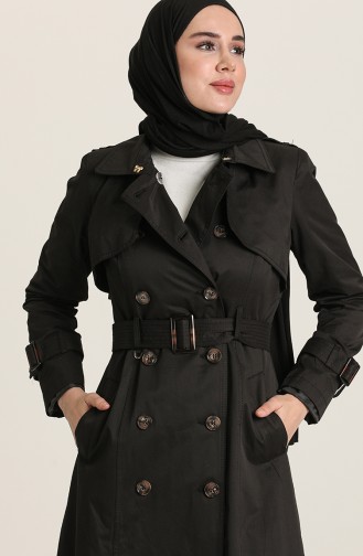 Black Trench Coats Models 6714-01