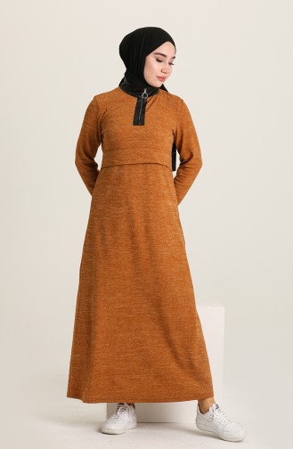 Senf Hijab Kleider 3082-05