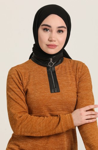 Mustard Hijab Dress 3082-05