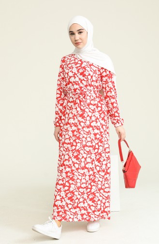 Red Hijab Dress 0093-01