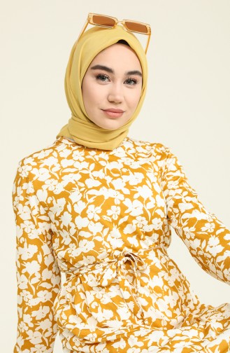 Mustard Hijab Dress 0093-05