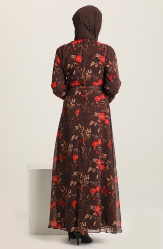 Brown Hijab Dress 60227-01