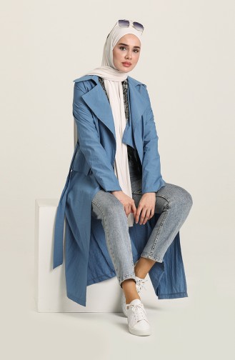Indigo Trench Coats Models 6908-03