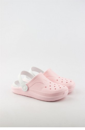 Pink Summer Slippers 4059.MM F.PEMBE-BEYAZ