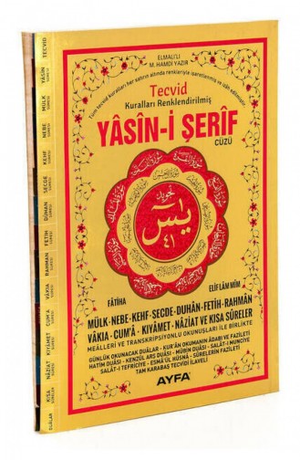 Yasin Kitabı Orta Boy 144 Sayfa Fihristli Tecvidli Yaldızlı Kapak Ayfa Yayınevi Mevlid Hediyeliği