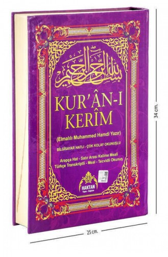 Kuranı Kerim Ve Satır Arası Kelime Kelime Türkçe Okunuşlu Ve Meali 5 Özellikli Cami Boy