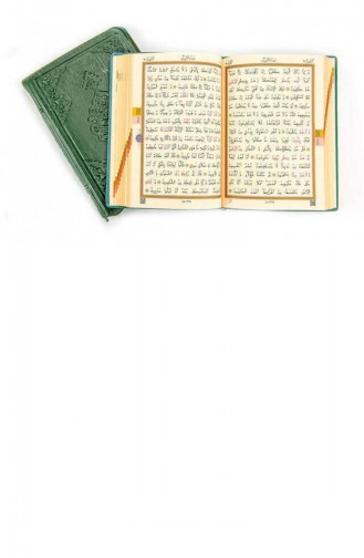 Benim Kuranım Sade Arapça Çanta Boy Yeşil Kılıflı Mühürlü Bilgisayar Hatlı
