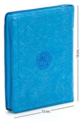 Benim Kuranım Sade Arapça Çanta Boy Mavi Kılıflı Mühürlü Bilgisayar Hatlı
