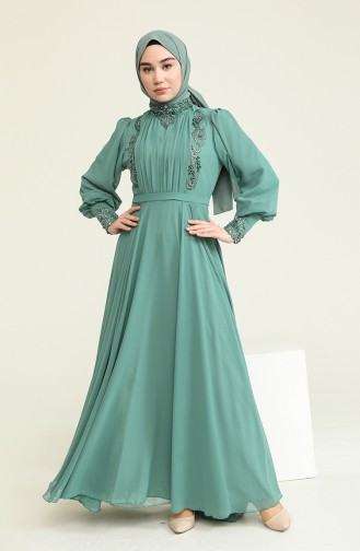 Mint green İslamitische Avondjurk 52781-03