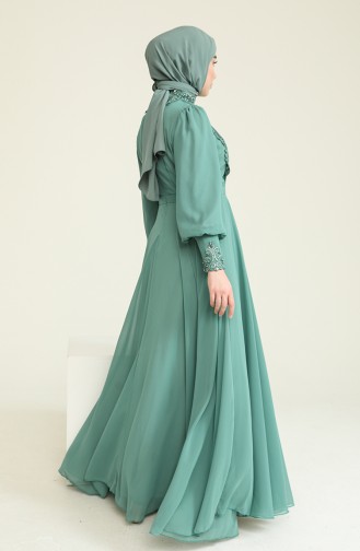 Mint Green Hijab Evening Dress 52781-03