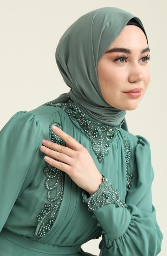 Mint green İslamitische Avondjurk 52781-03