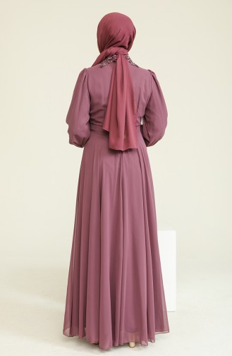 Dusty Rose Hijab Evening Dress 52781-07