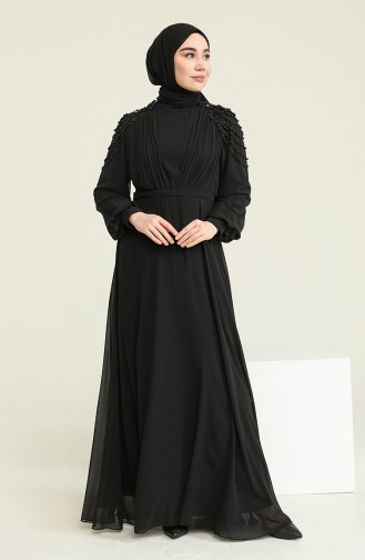 Schwarz Hijab-Abendkleider 52813-01