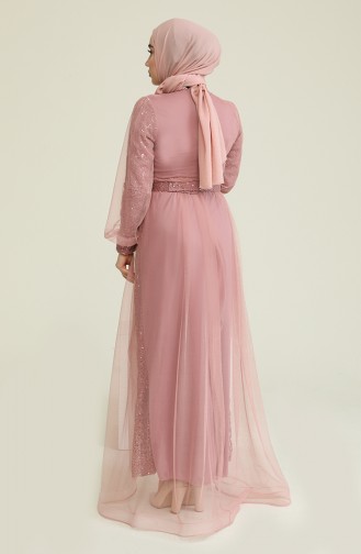 Beige-Rose Hijab-Abendkleider 5629-05
