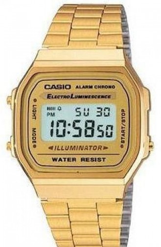 Golden Wrist Watch 168WG-9WDF