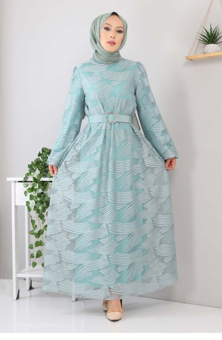 Mint green İslamitische Jurk 13300.Mint