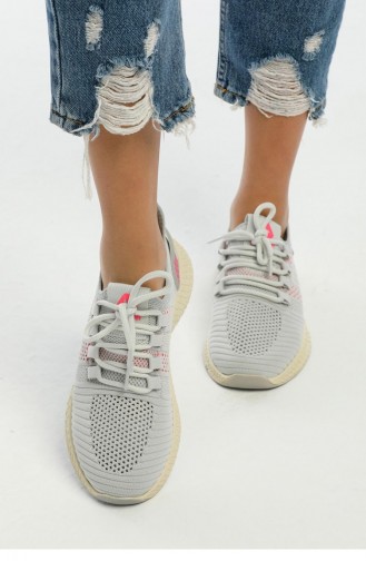 Gray Sneakers 1583.GRİ FUŞYA