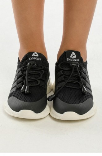 Çocuk Sneaker Spor Ayakkabı Kız Erkek Hafif Rahat 2104Kıds Siyah Beyaz