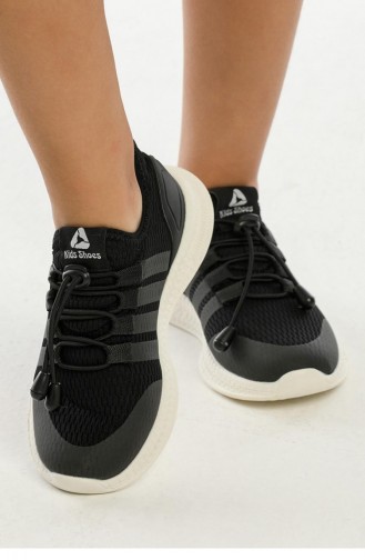 Çocuk Sneaker Spor Ayakkabı Kız Erkek Hafif Rahat 2104Kıds Siyah Beyaz