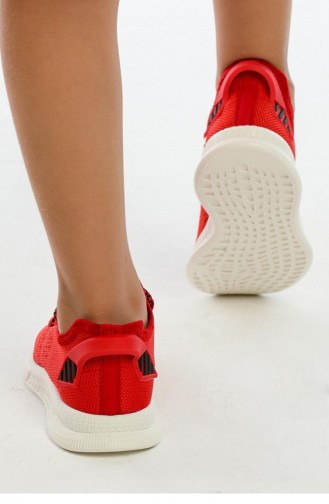 Çocuk Spor Ayakkabı Kız Erkek Hafif Triko 2103Kıds Kırmızı