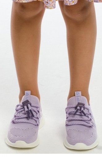 Çocuk Spor Ayakkabı Kız Erkek Hafif Triko 2103Kıds Lila