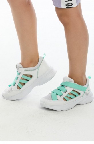 Sandalet Spor Ayakkabı Kız Erkek Çocuk Rahat Kıds02 Beyaz Mavi
