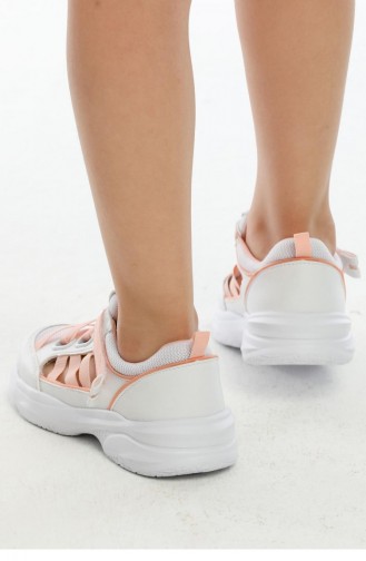 Sandalet Spor Ayakkabı Kız Erkek Çocuk Rahat Kıds02 Beyaz Pembe
